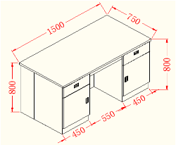Table de travail de laboratoire en acier inoxydable 304 YR06013-2